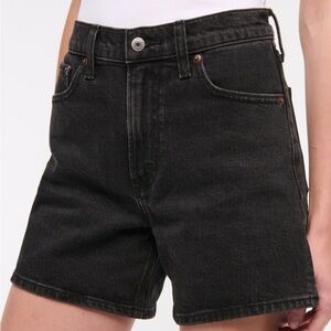Abercrombie & Fitch Black Denim Dad Shorts
